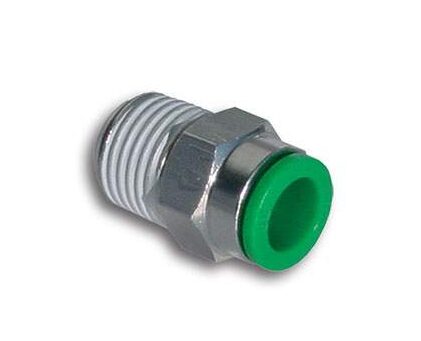 Pneumax S.p.A. - Green line pneumatic fittings - Brass push-in fittings - RAP Series - 01C – Straight male adaptor (tapered / เทเปอร์) - Authorized Distributor in Thailand - บริษัท ฟลูเทค จำกัด / Flu-Tech Co., Ltd.
