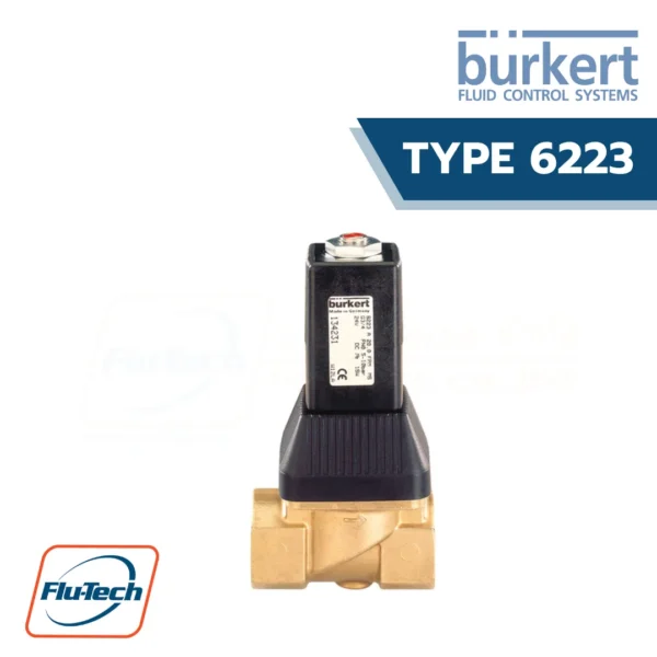 Burkert-Type 6223 - Servo-assisted 2-way high-flow solenoid control valve