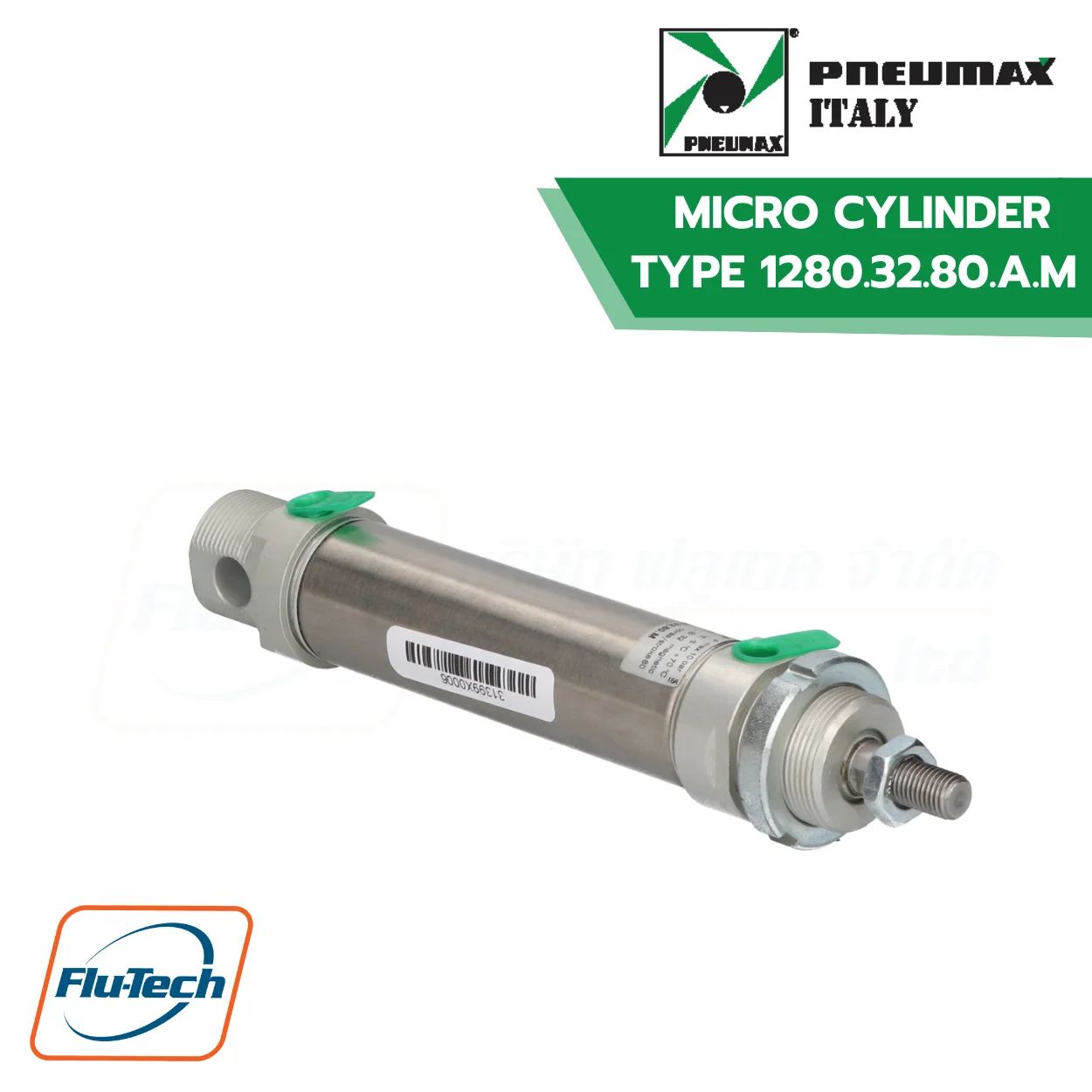 กระบอกลมสแตนเลส (Stainless Steel Pneumatic Cylinder) PNEUMAX ITALY - MICRO CYLINDER TYPE 1280