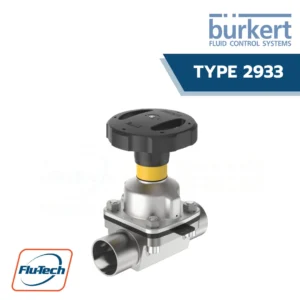 Burkert - Type 2933 2/2 way diaphragm valve with manually operated actuator