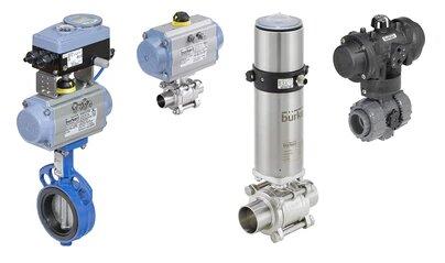 Ball valve - Butterfly valve with pneumatic rotary actuator
