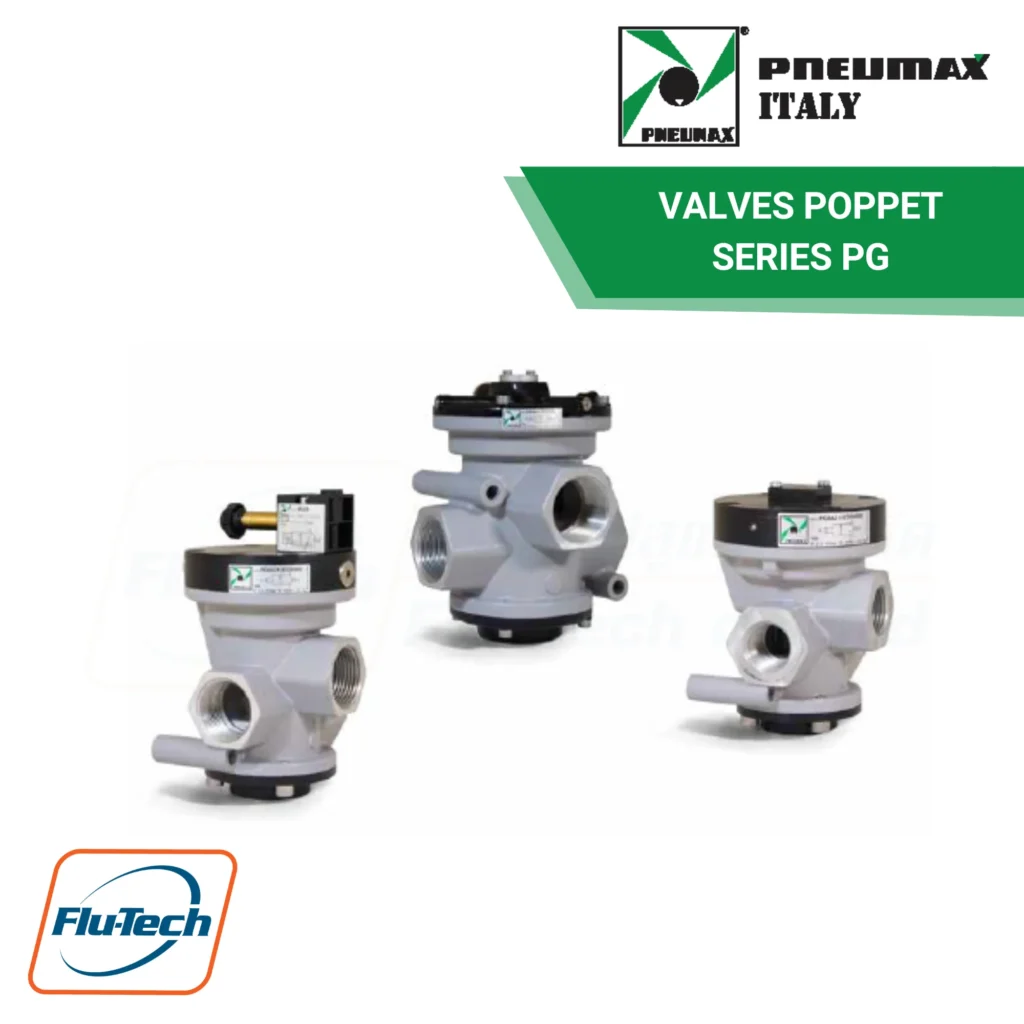 PNEUMAX - Valves Poppet System ซีรีส์ PG อัตราการไหลสูงสำหรับอากาศอัดและสุญญากาศ