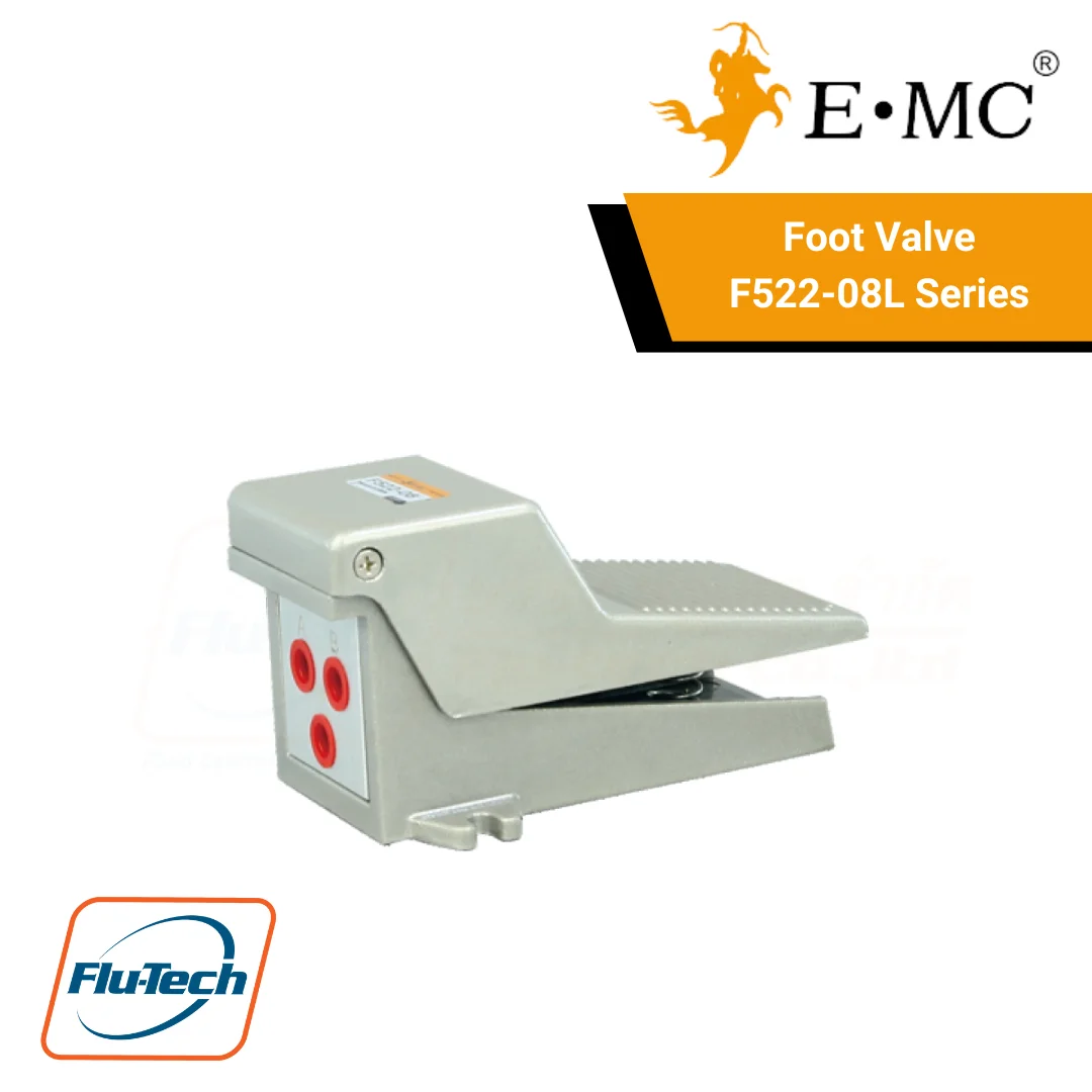 Foot valve (วาล์วเท้าเหยียบ) F Series (4/2-way 5/2-way) อุปกรณ์ในการควบคุมกระบอกลม ยี่ห้อ EMC
