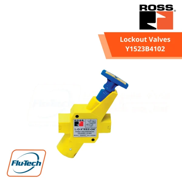 จำหน่าย Lockout L-O-X Valves Exhaust Size 3/4" Type Y1523B4102 ยี่ห้อ ROSS ใช้เพื่อปิดกั้นการจ่ายและขจัดแรงดันปลายน้ําออกจากวงจรหรือเครื่องจักร