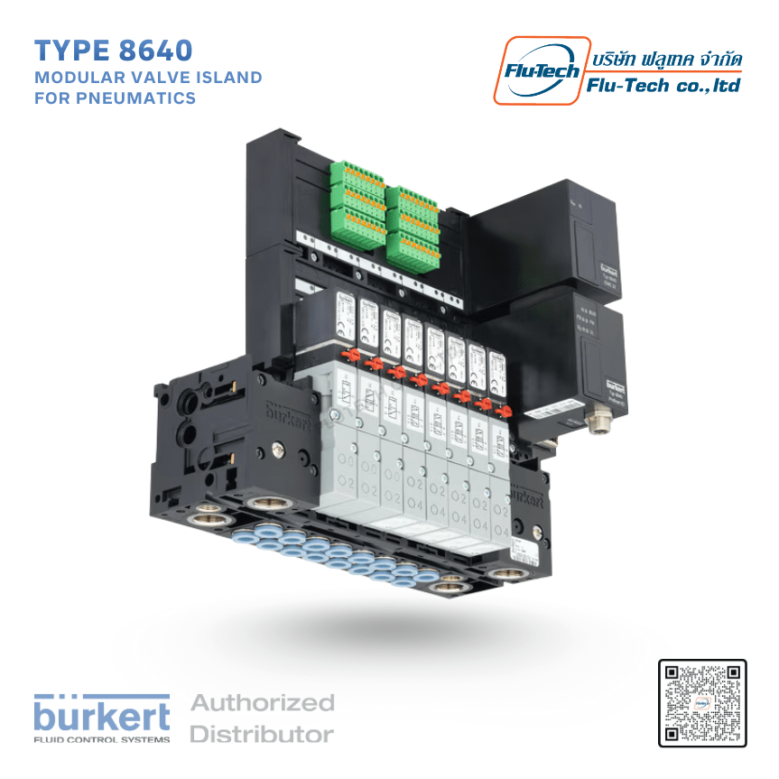 Type 8640 - Modular valve island for pneumatics - Burkert Thailand - @flutech.co.th