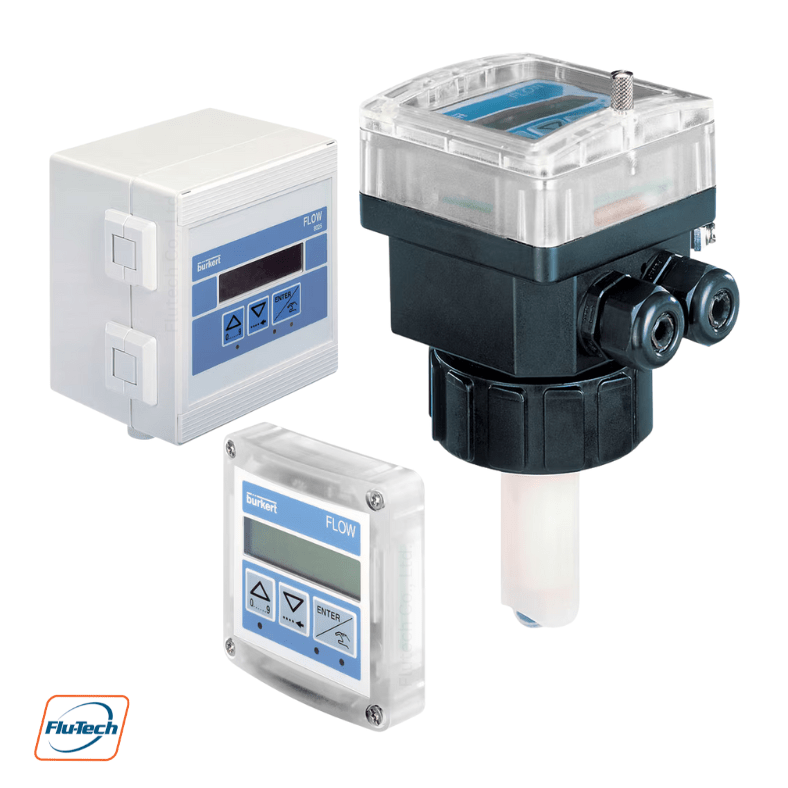 Bürkert – Type 8025 – Insertion Flowmeter or Batch Controller with Paddle Wheel and Flow Transmitter or Remote Batch Controller - บริษัท ฟลูเทค จํากัด - @flutech.co.th