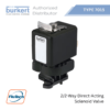 Bürkert Type 7015 2/2-Way Direct-Acting Solenoid Valve with PPS housing for food, beverage, and steam applications.