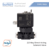Burkert Thailand Type 7015 2/2-Way Direct-Acting Solenoid Valve with PPS housing for food, beverage, and steam applications.