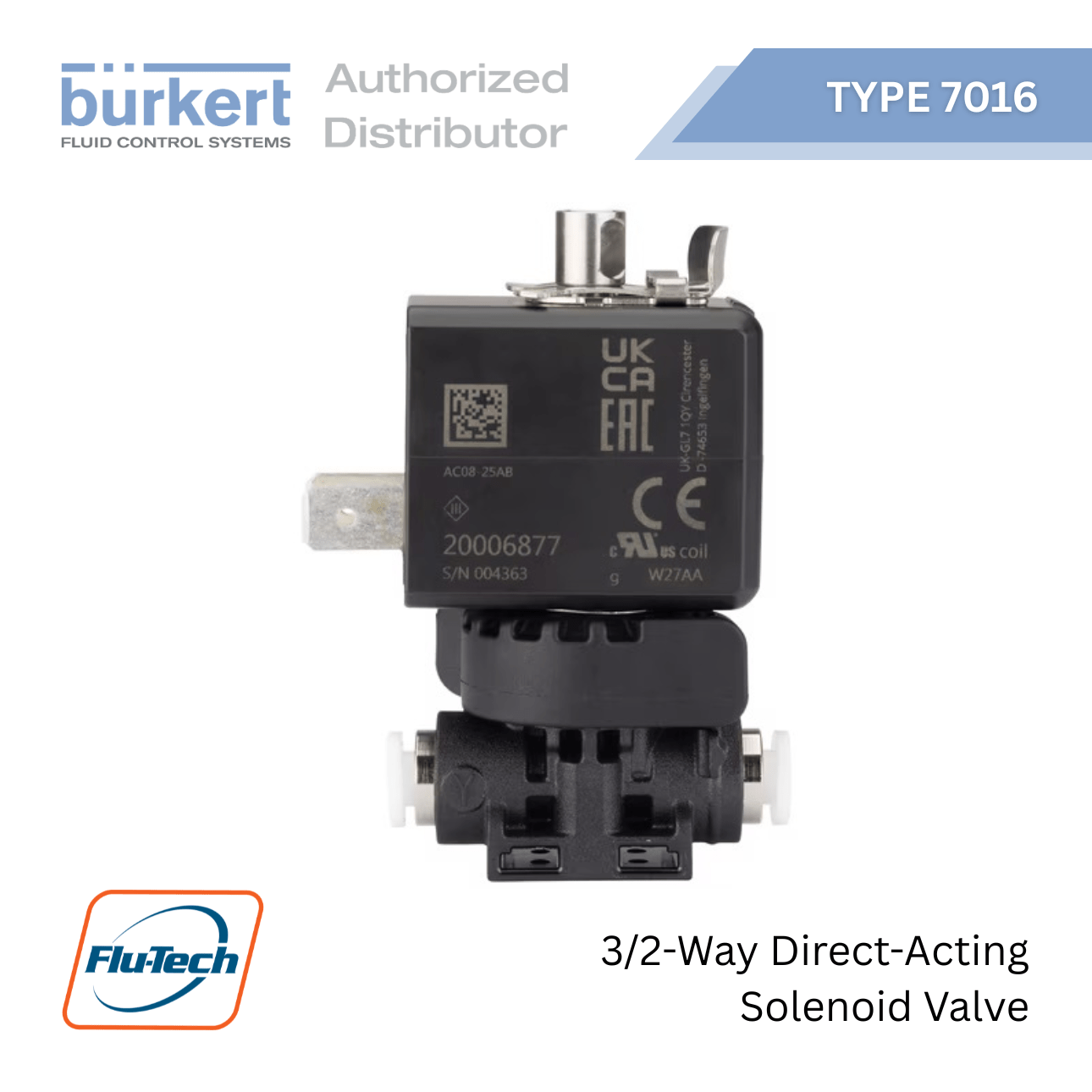 ขาย Burkert — Type 7016 - 3/2-Way Direct-Acting Solenoid valve - Flu-Tech Thailand