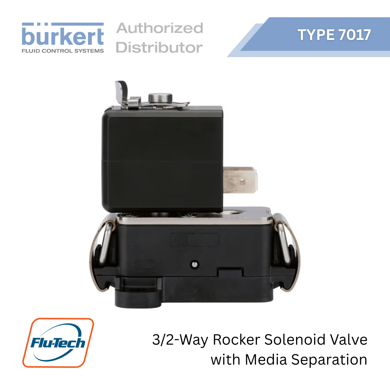 Type 7017 - 3/2-way rocker solenoid valve with media separation - Burkert Thailand